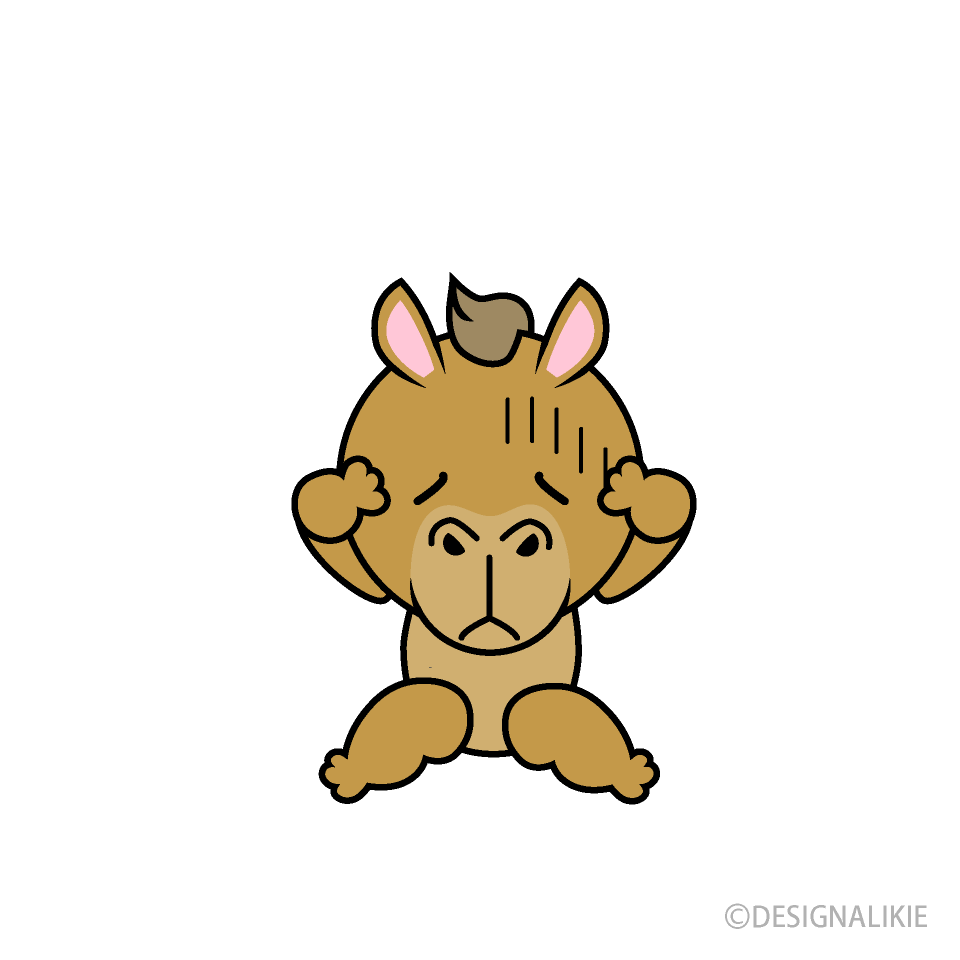 悩むラクダキャラ