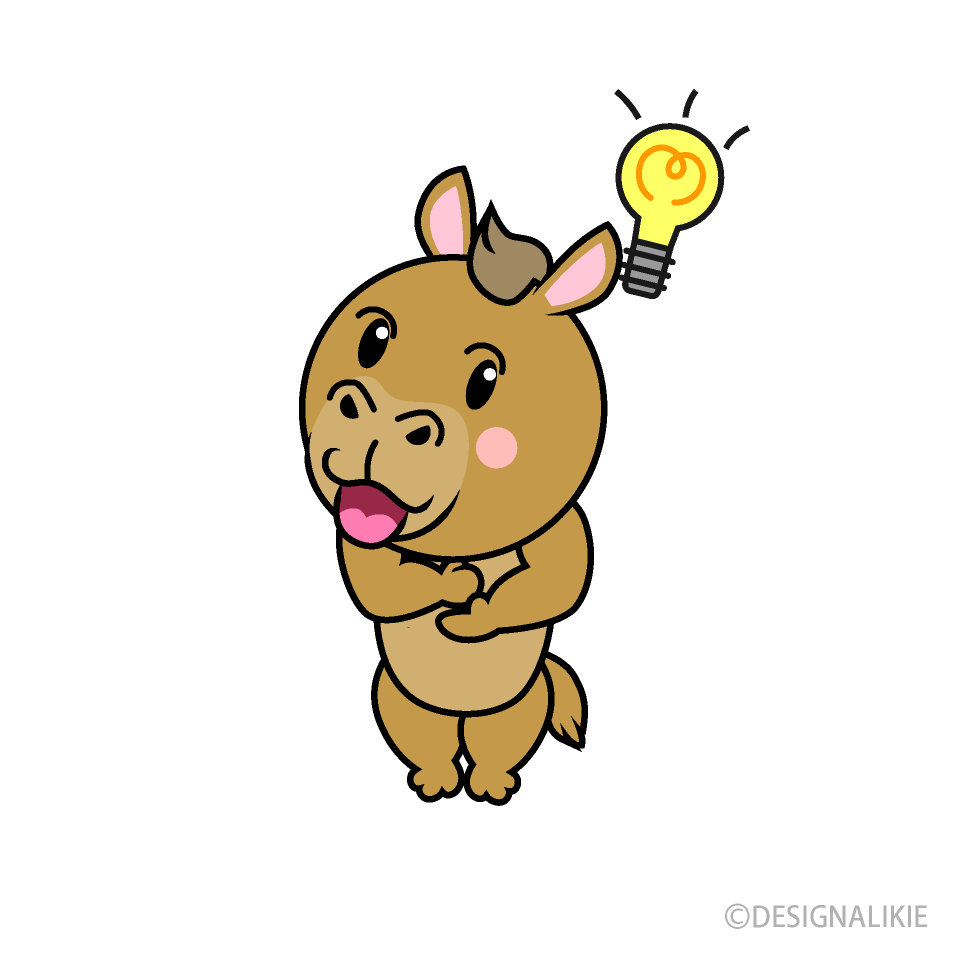 ひらめくラクダキャラ