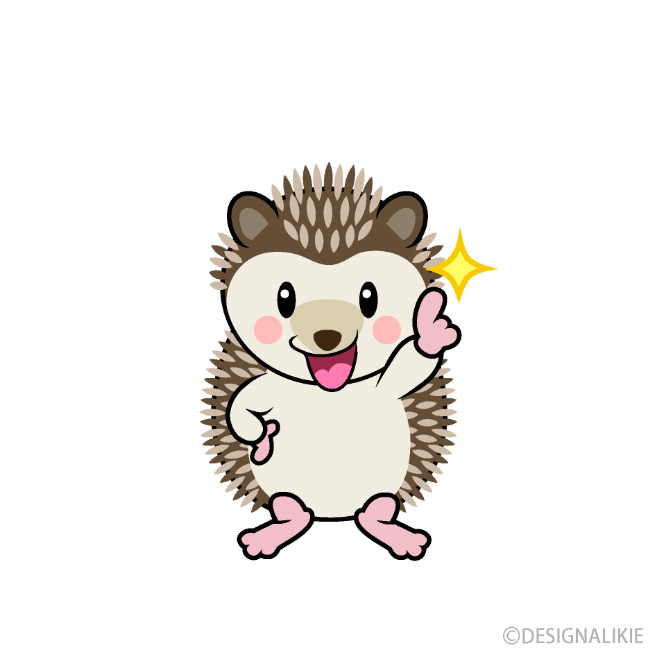 ポーズするハリネズミキャラ