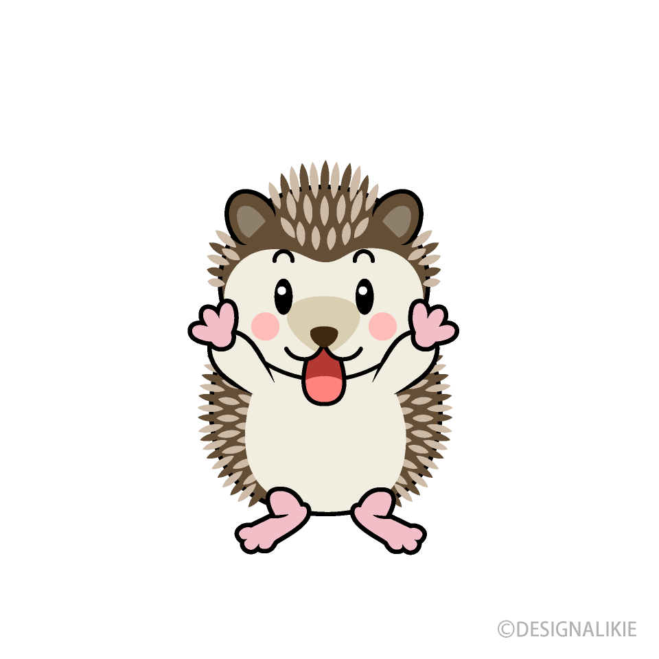 驚くハリネズミキャラ