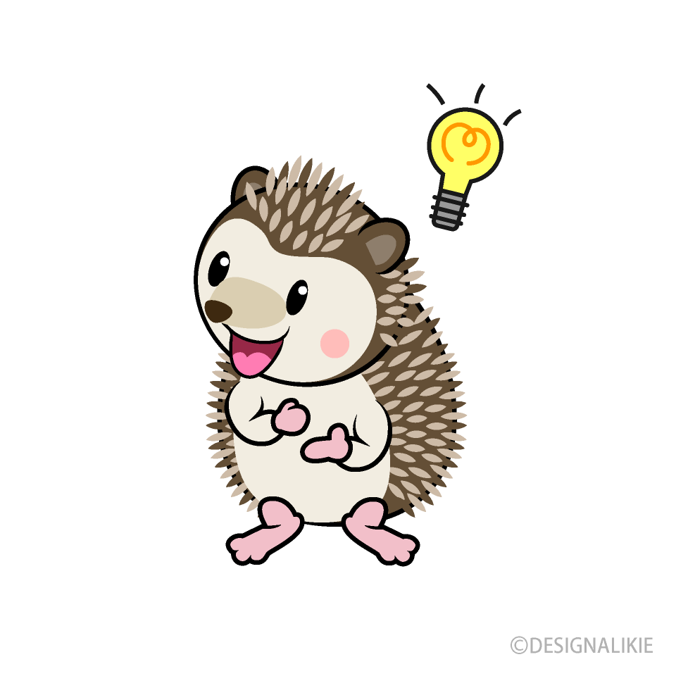 ひらめくハリネズミキャラ