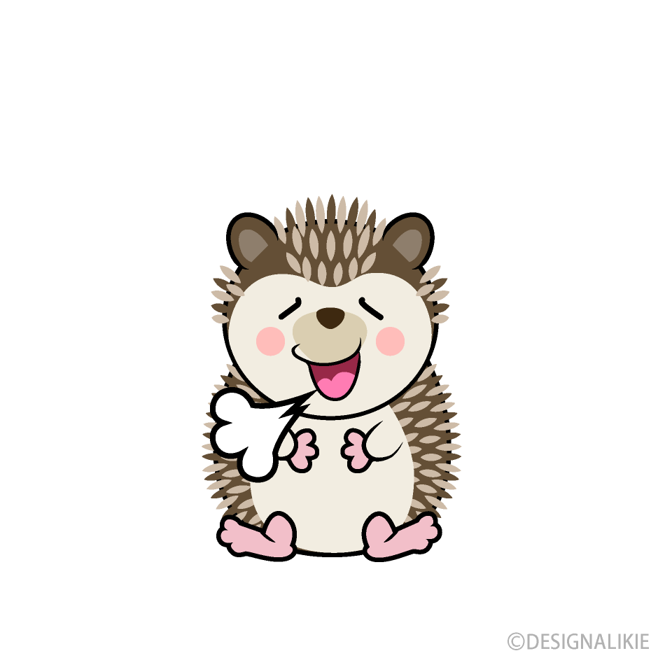 リラックスするハリネズミキャラ