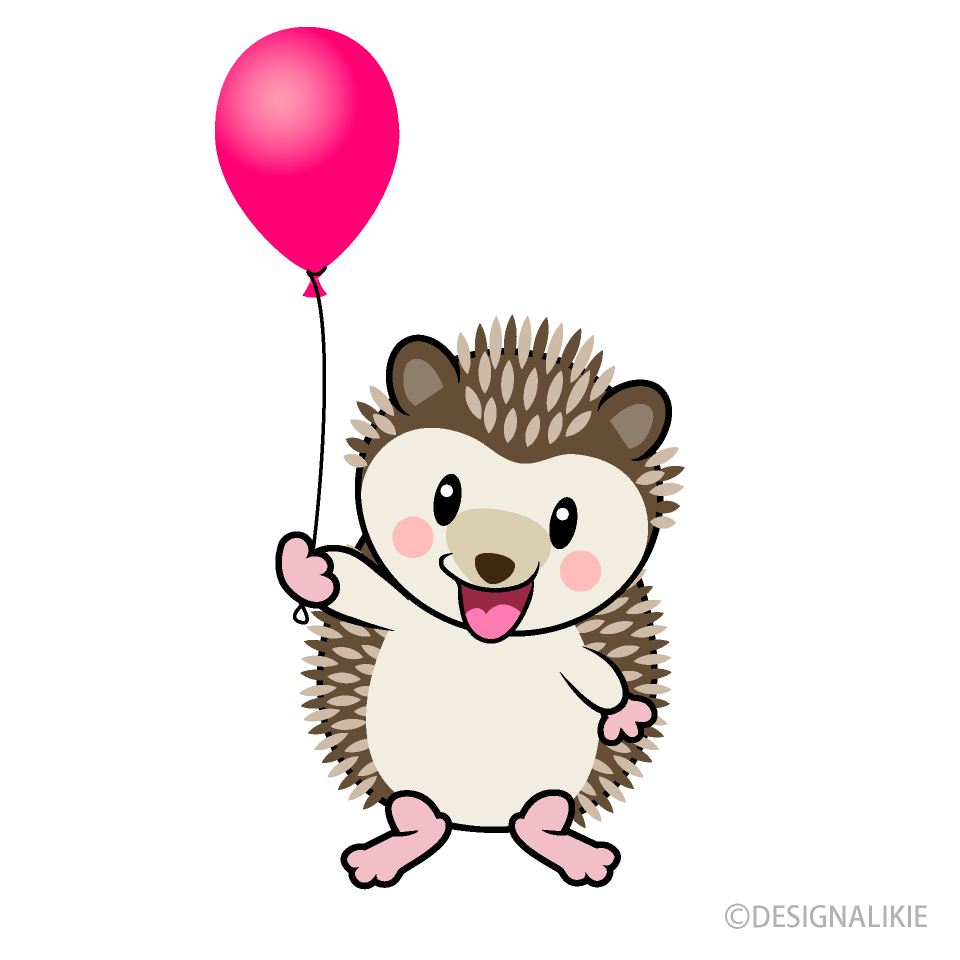 風船のハリネズミキャラ