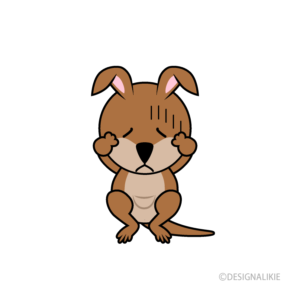 悩むカンガルーキャラ