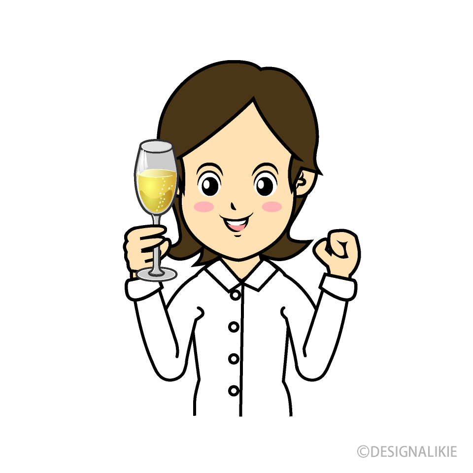 シャンパンを飲む女性
