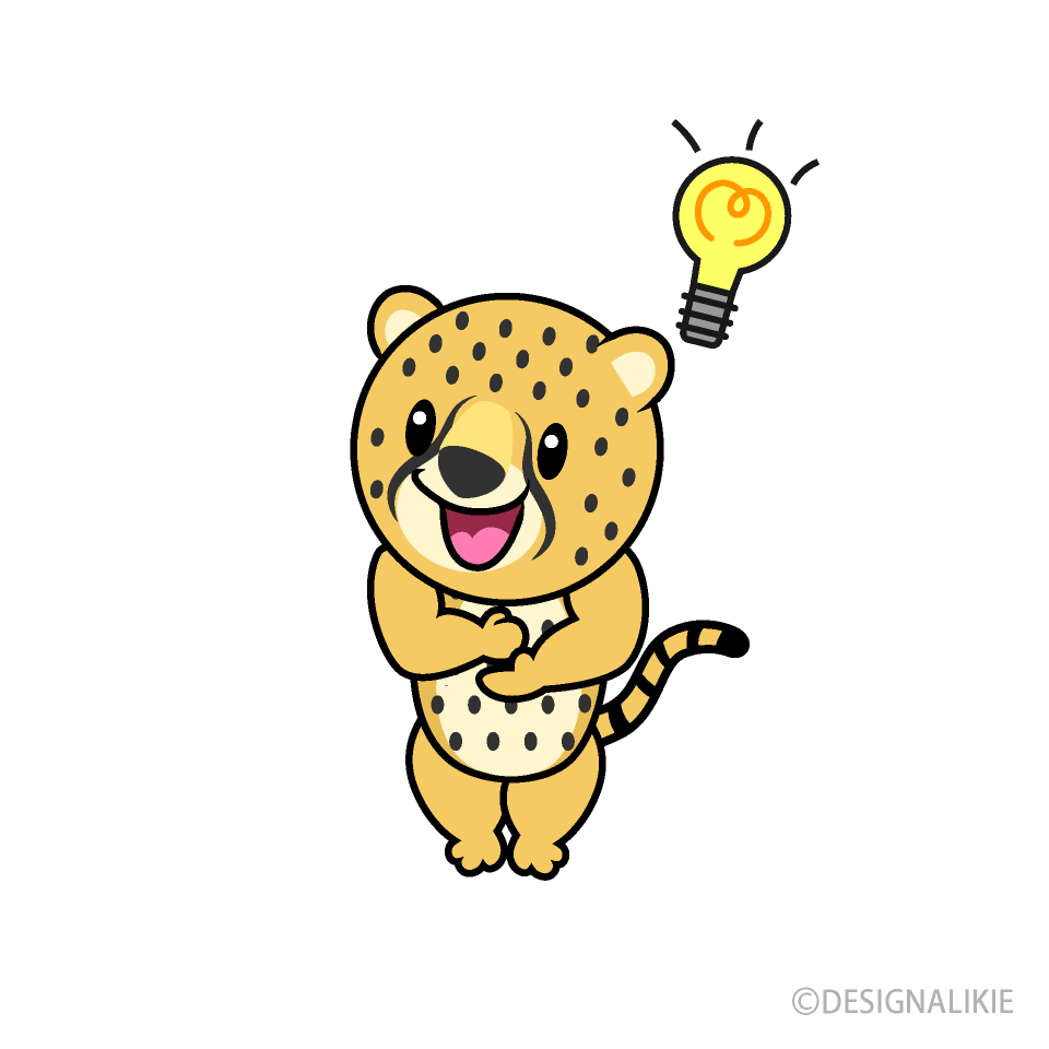 ひらめくチーターキャラ