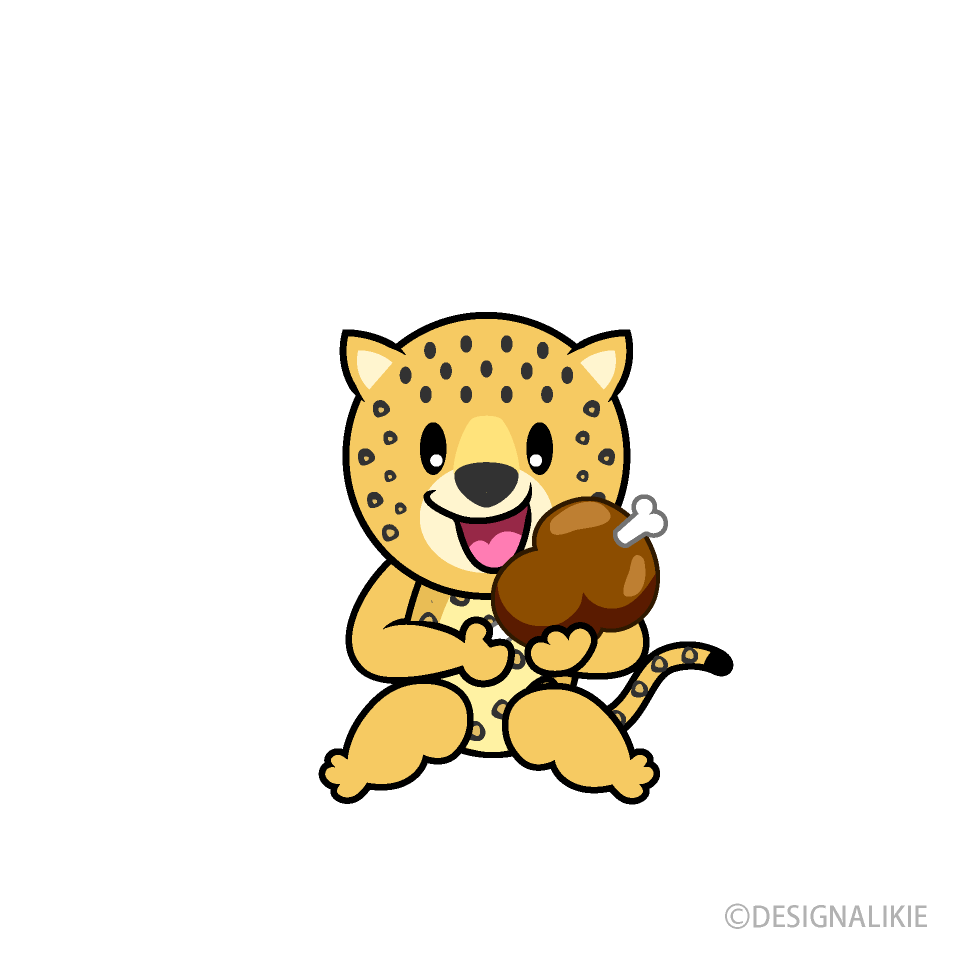食べるヒョウキャラ