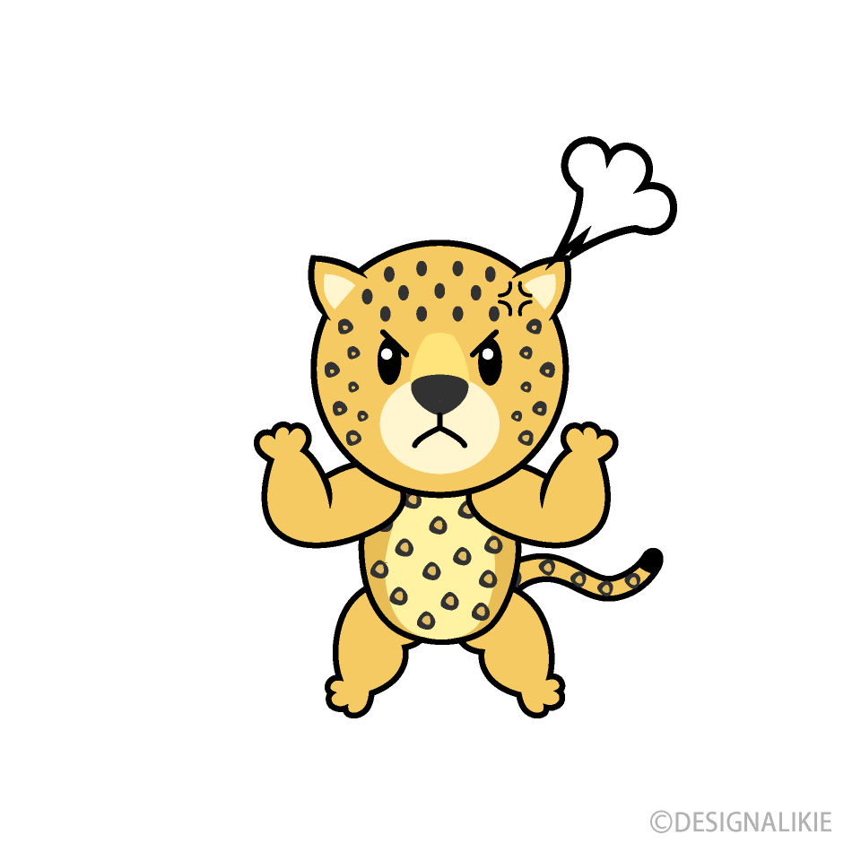怒るヒョウキャラ