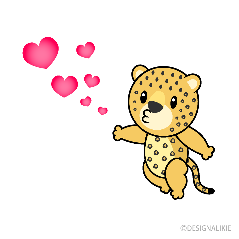 キスするヒョウキャラ
