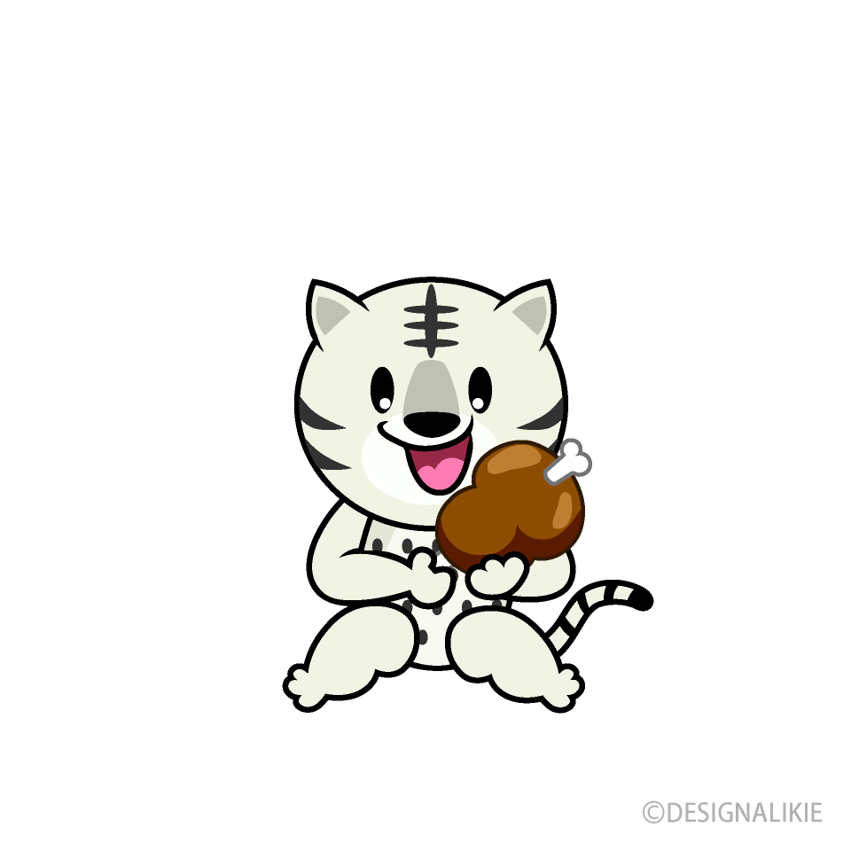 食べるホワイトタイガーキャラ