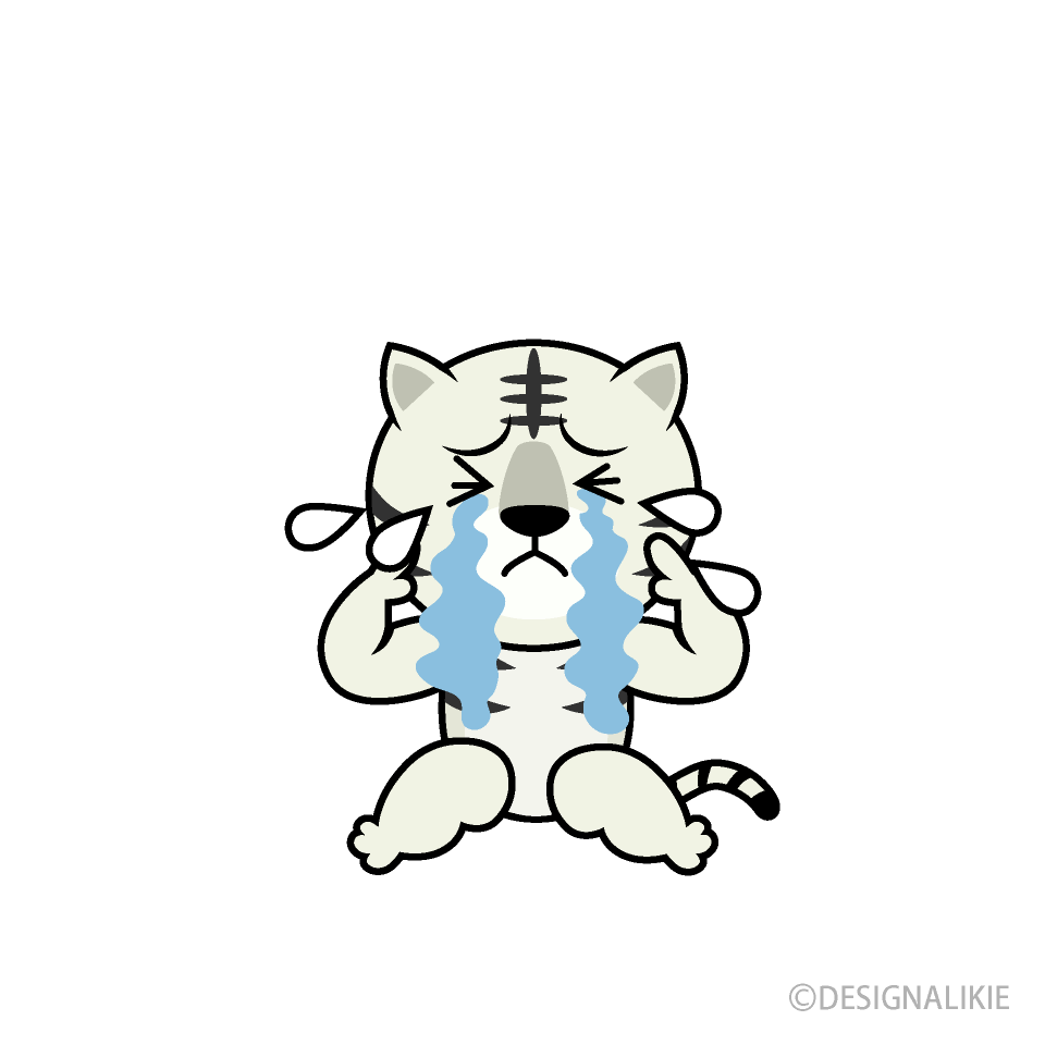 泣くホワイトタイガーキャラ