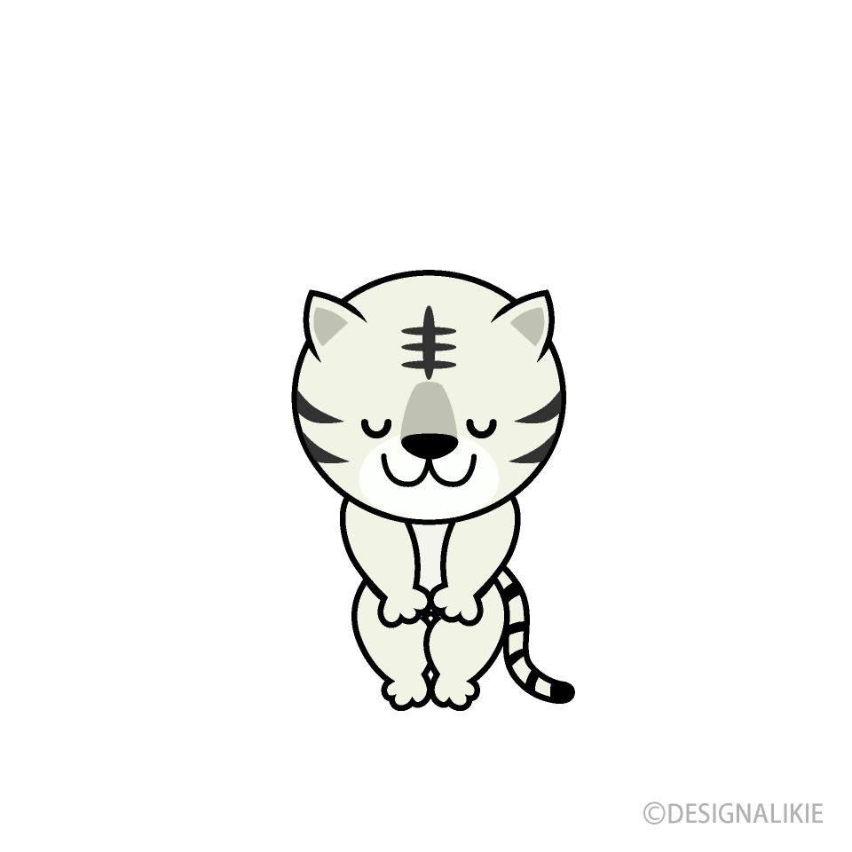 お辞儀ホワイトタイガーキャラ
