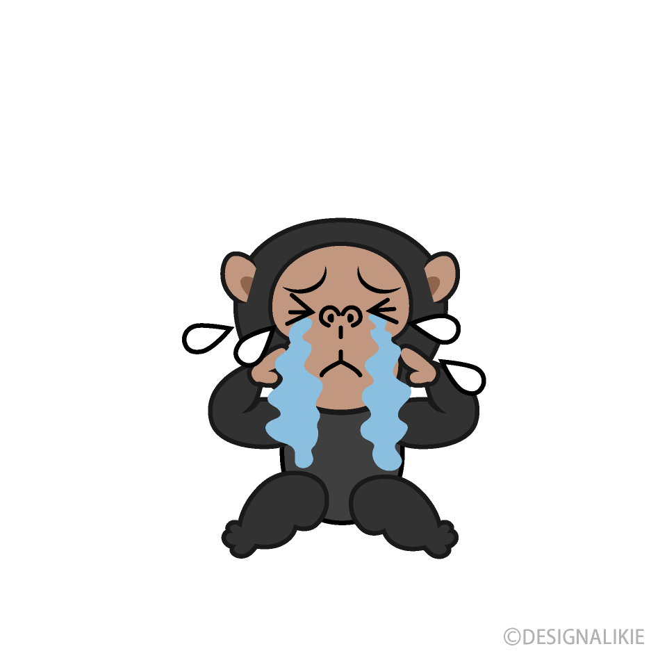 泣くチンパンジーキャラ