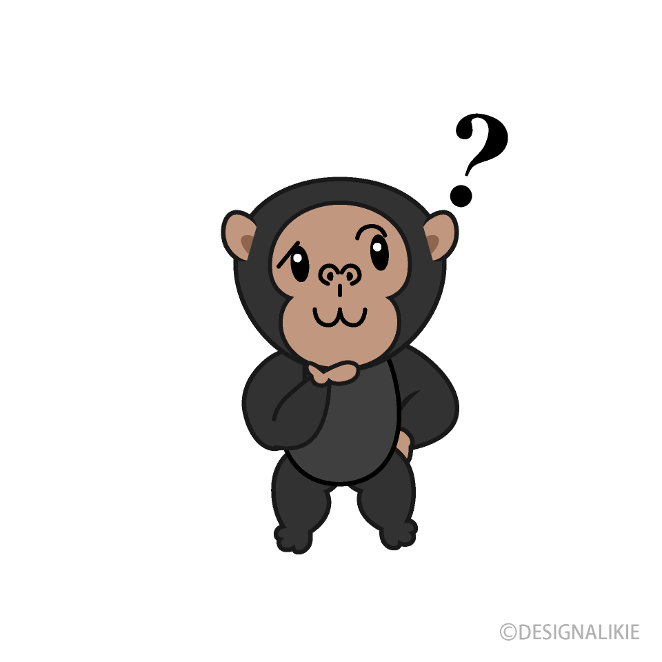考えるチンパンジーキャラ