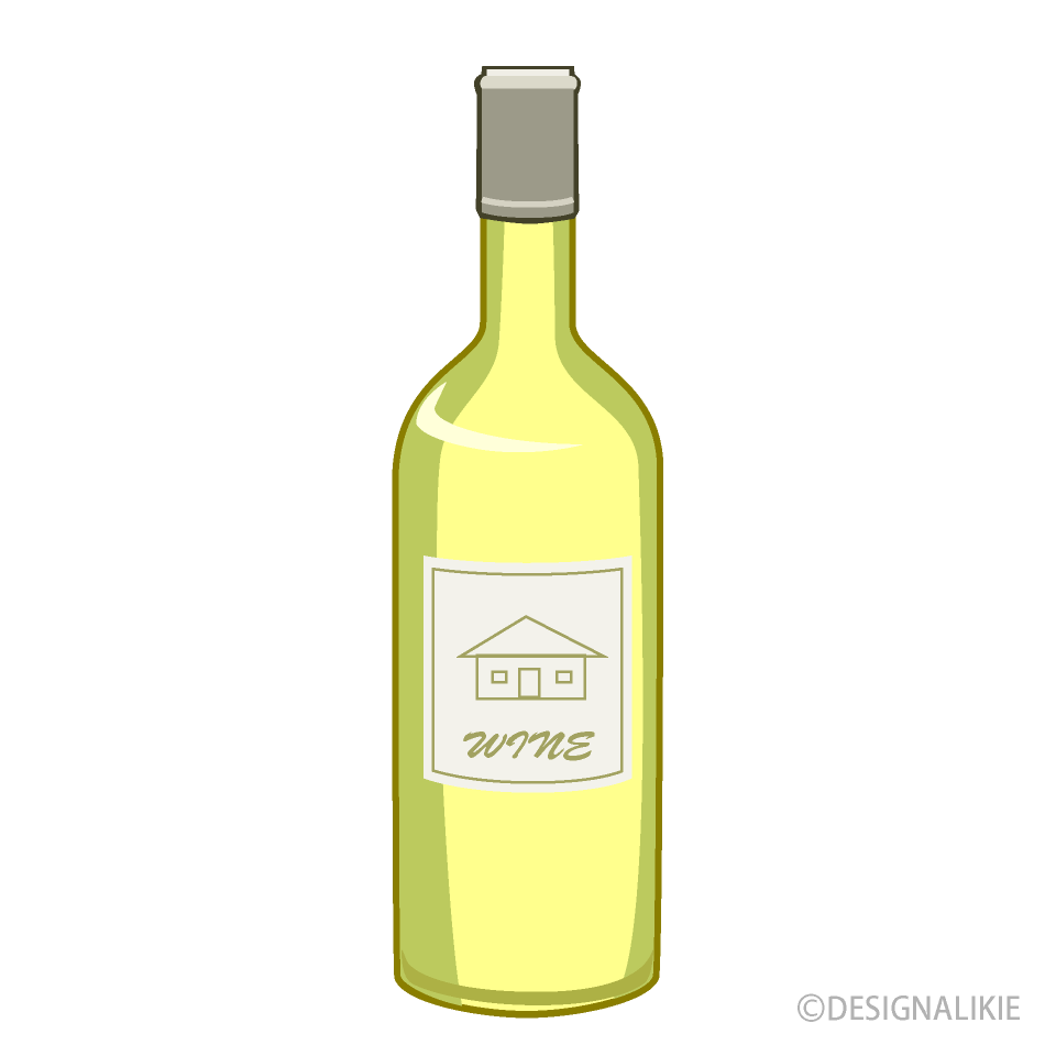シンプルな白ワインボトル