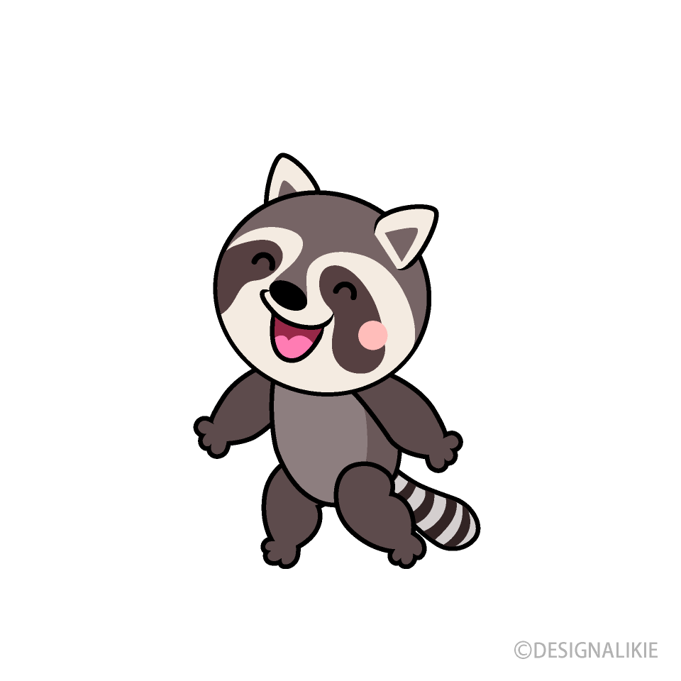 歩くアライグマキャラ