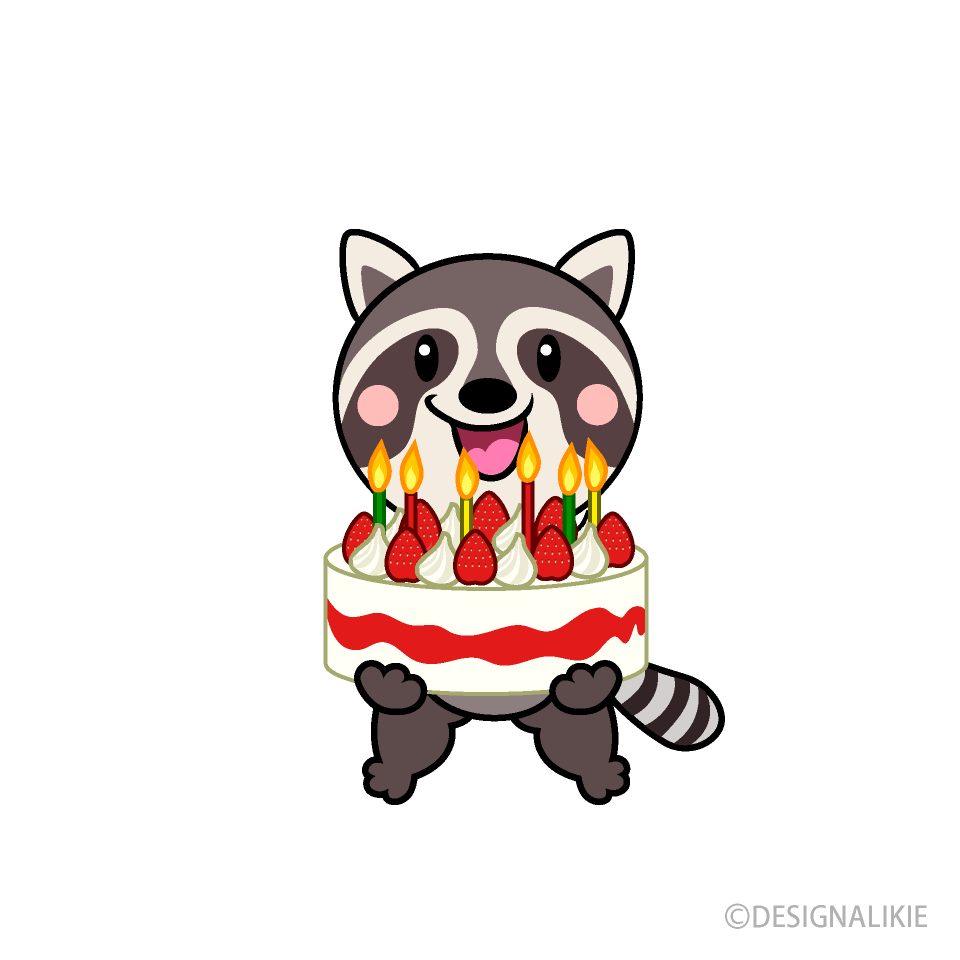 誕生日のアライグマキャラ