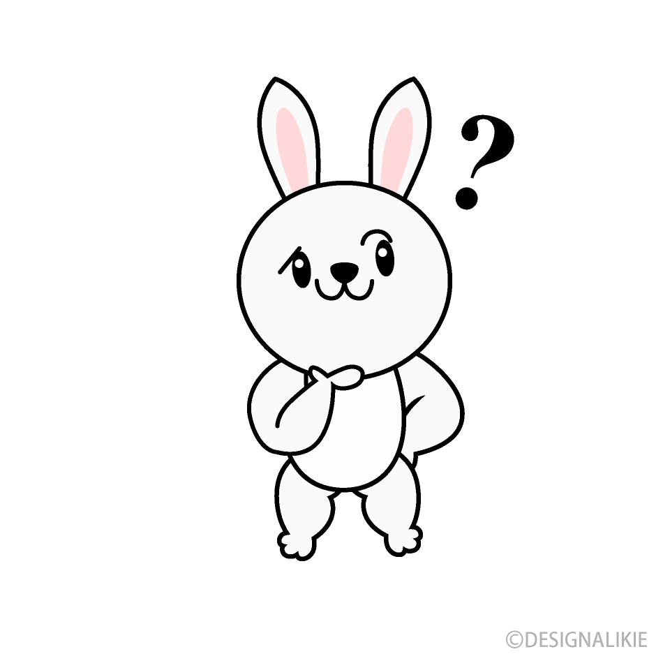 考えるウサギキャラ