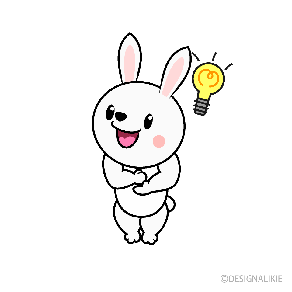ひらめくウサギキャラ
