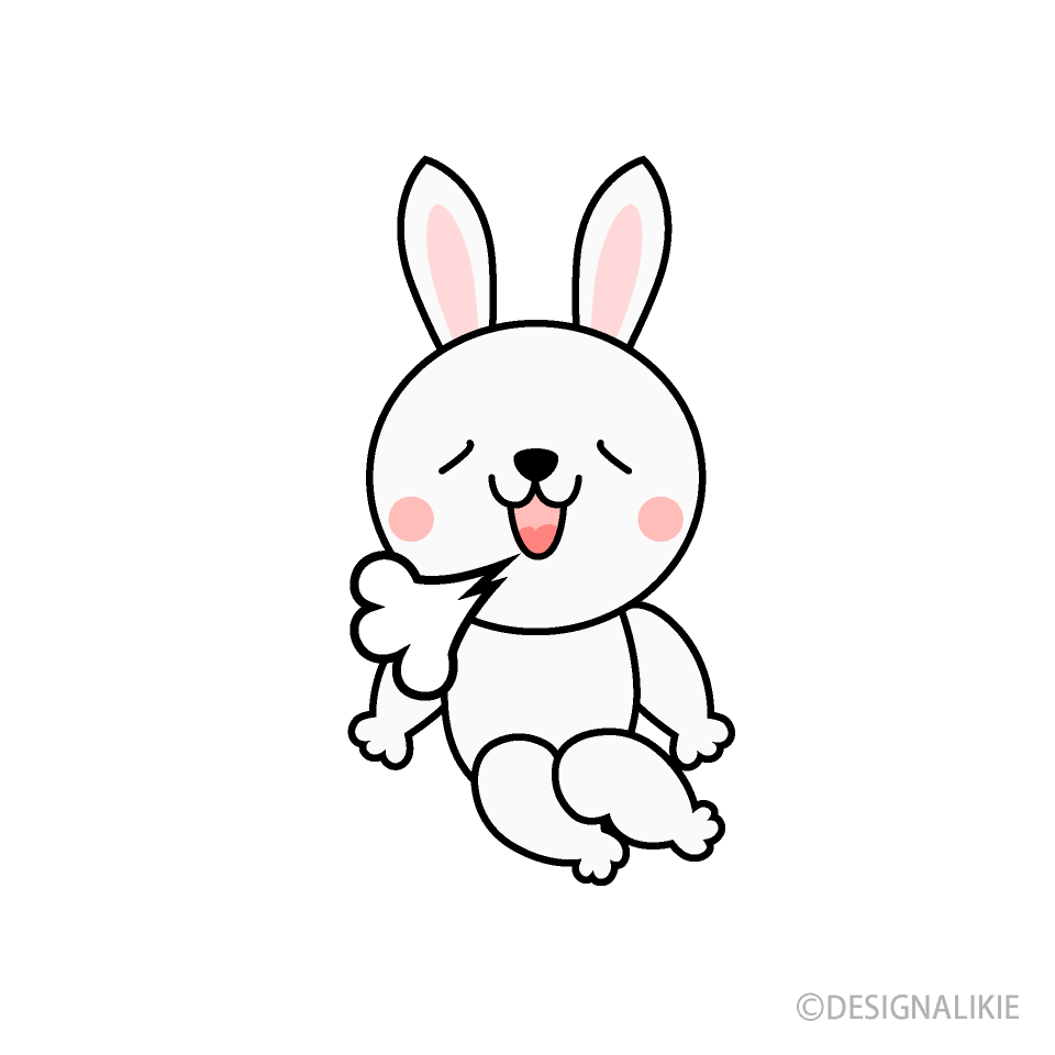 リラックスするウサギキャラ