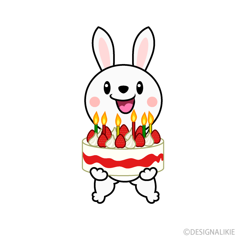 誕生日のウサギキャラ