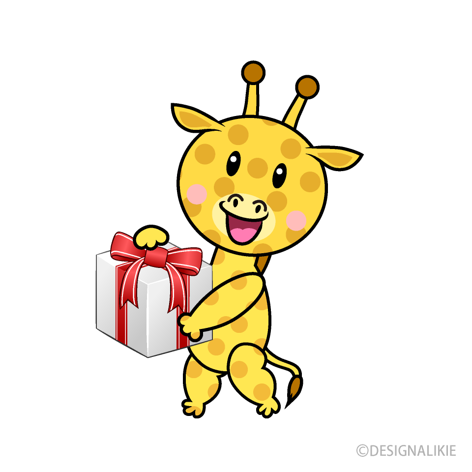 プレゼントするキリンキャラ