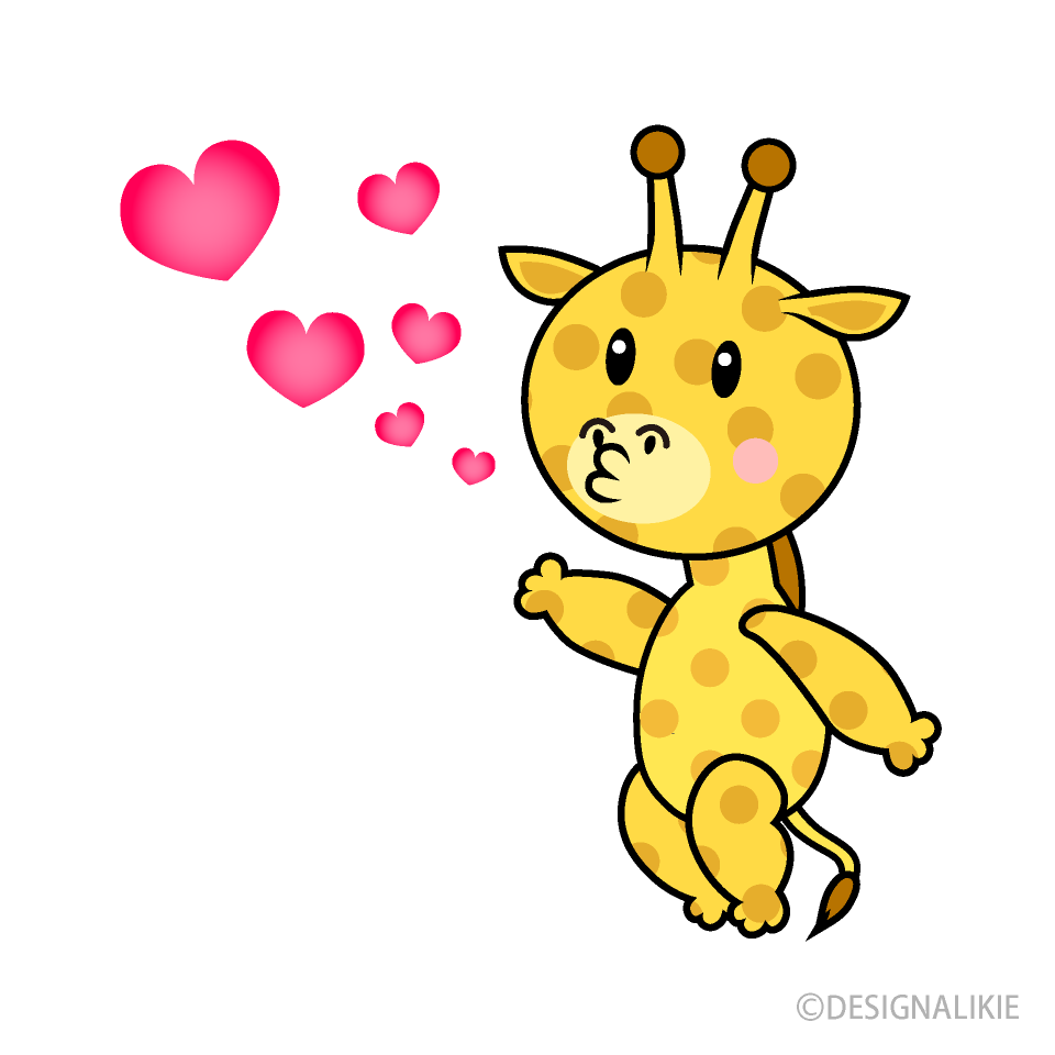 キスするキリンキャラ