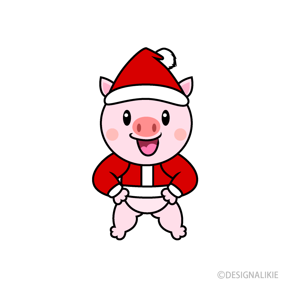 クリスマスのブタキャラ