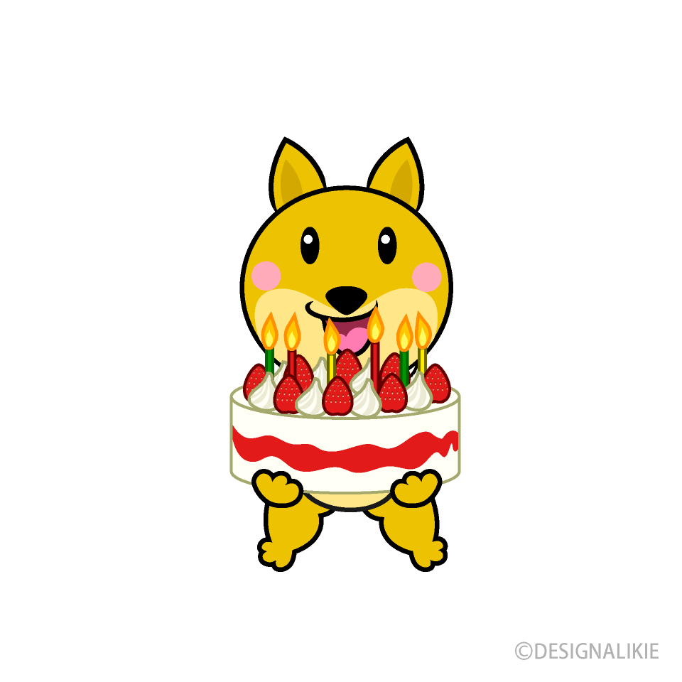 誕生日のキツネキャラ