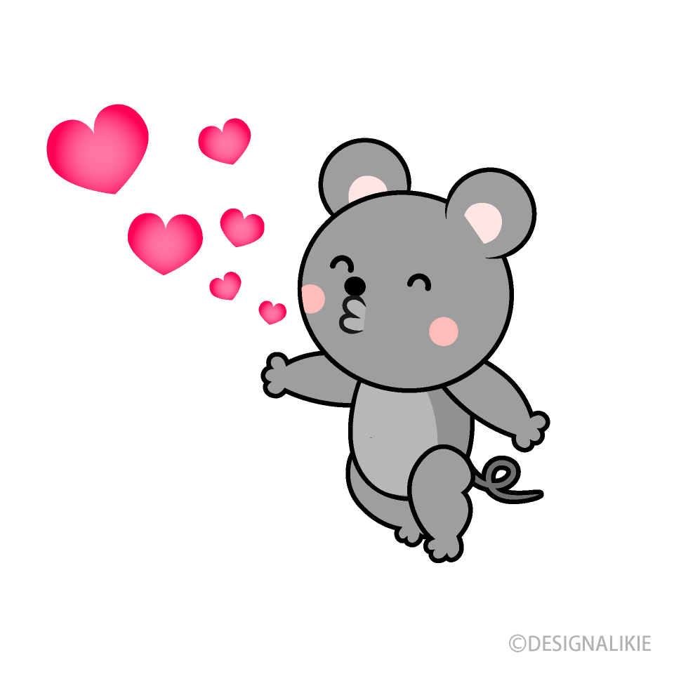 キスするネズミキャラ