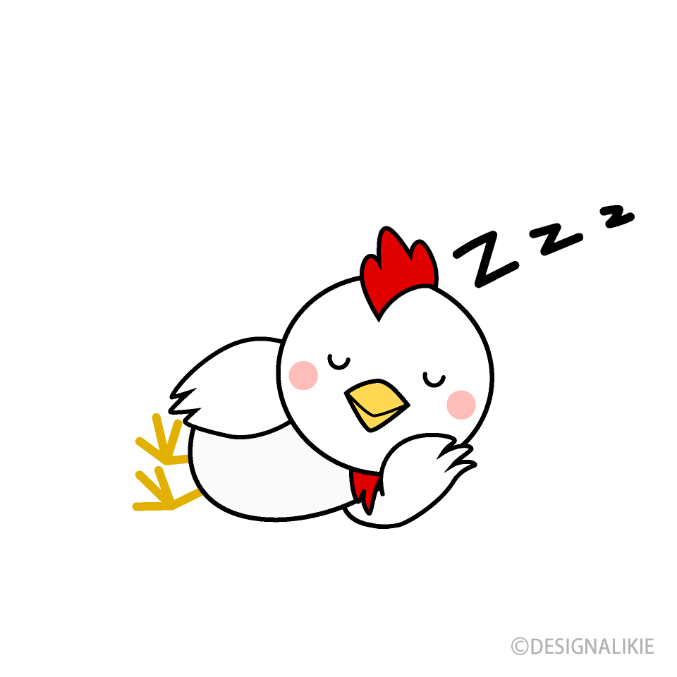 寝るニワトリキャラ