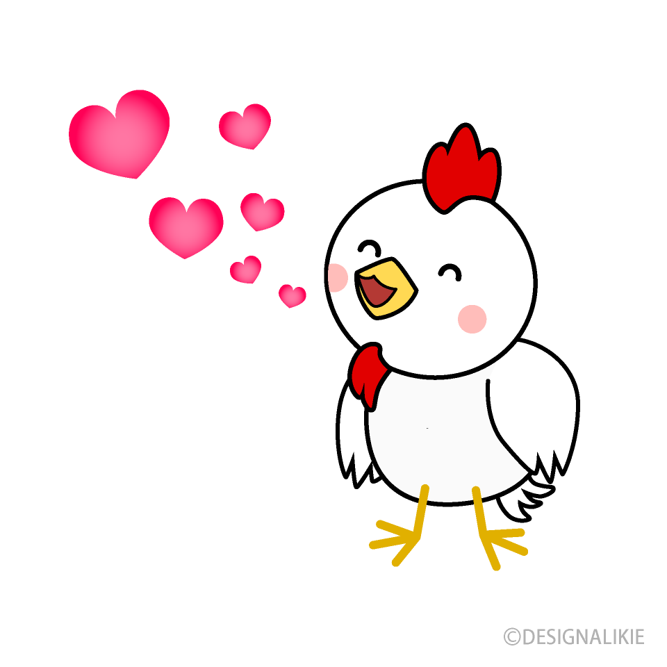 キスするニワトリキャラ