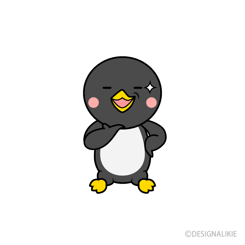 ニヤリ笑うペンギンキャラ