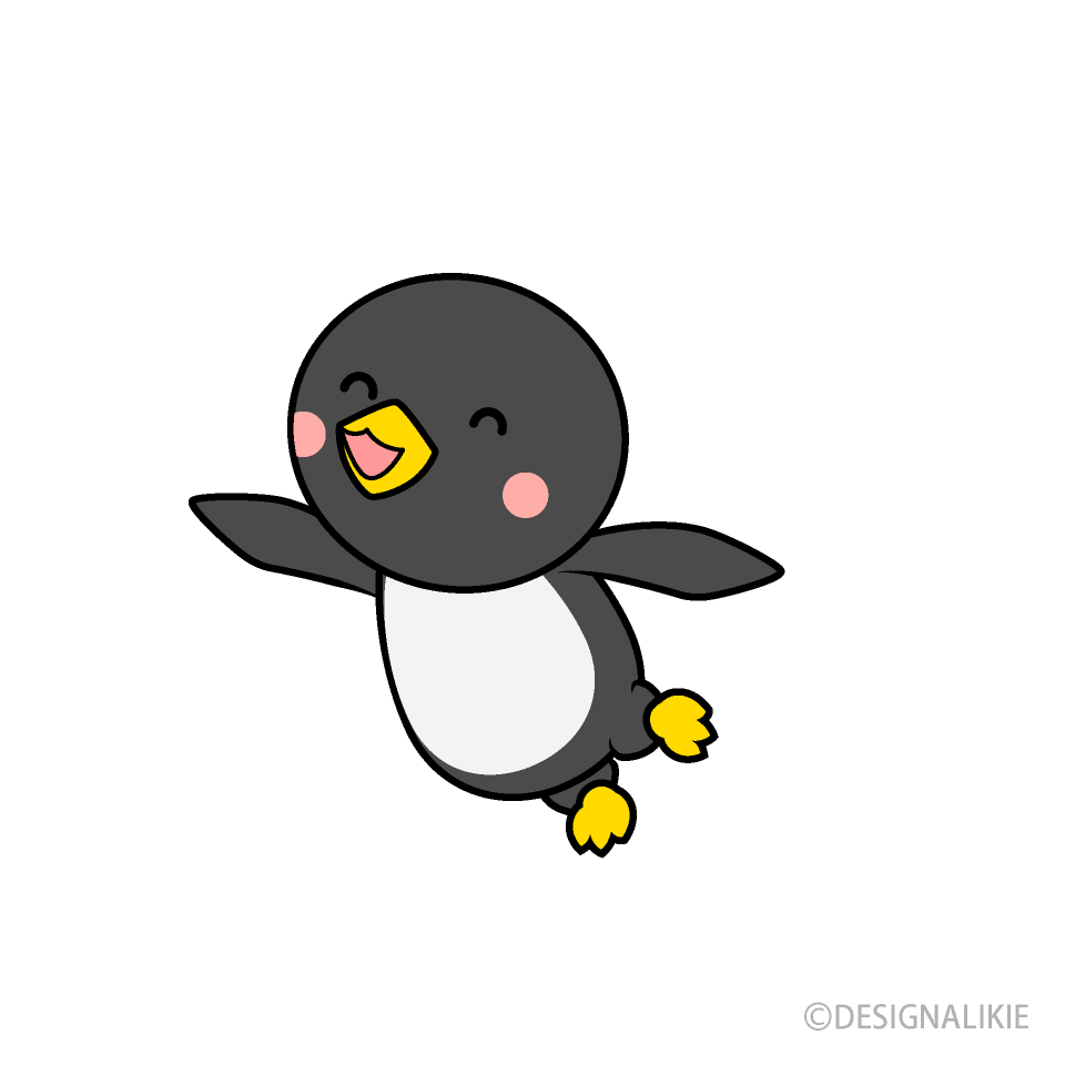 ジャンプするペンギンキャラ