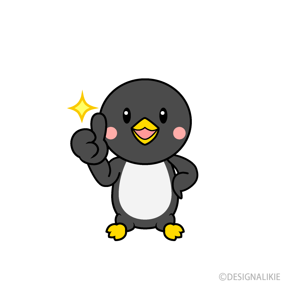 いいねするペンギンキャラ