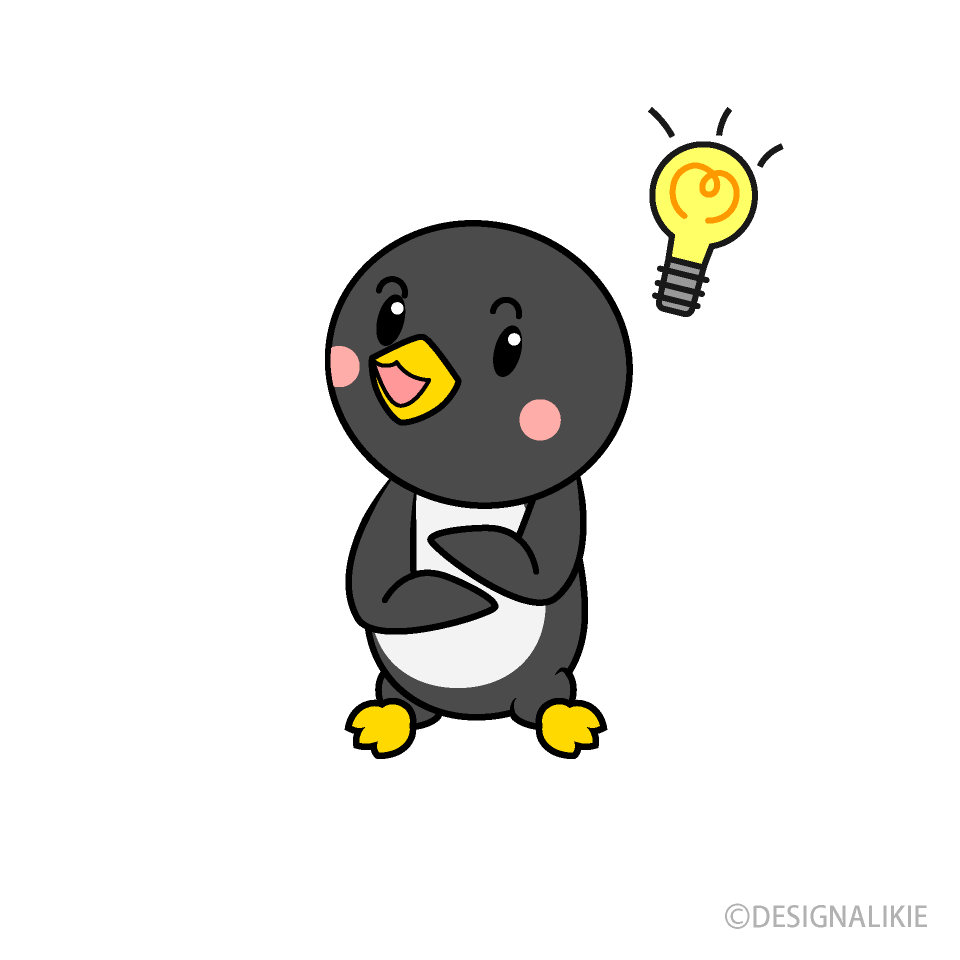 ひらめくペンギンキャラ