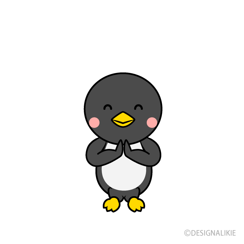 感謝するペンギンキャラ