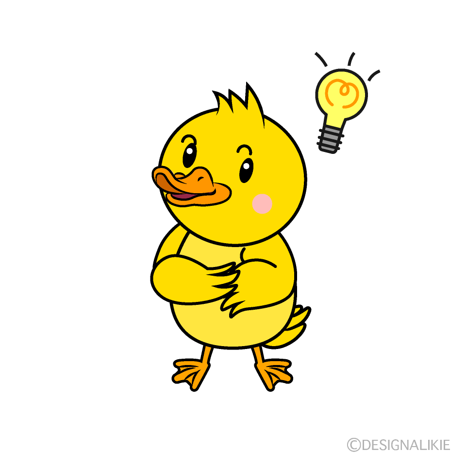 ひらめくアヒルの子キャラ