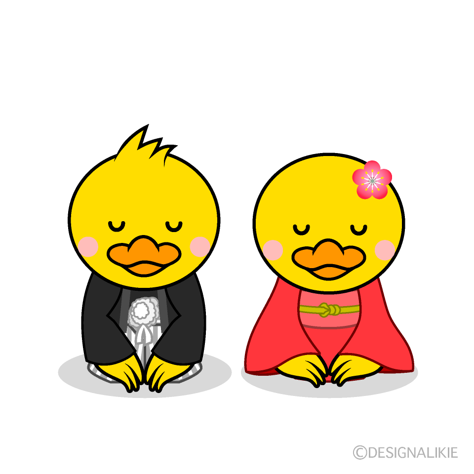 お正月のアヒルの子キャラ
