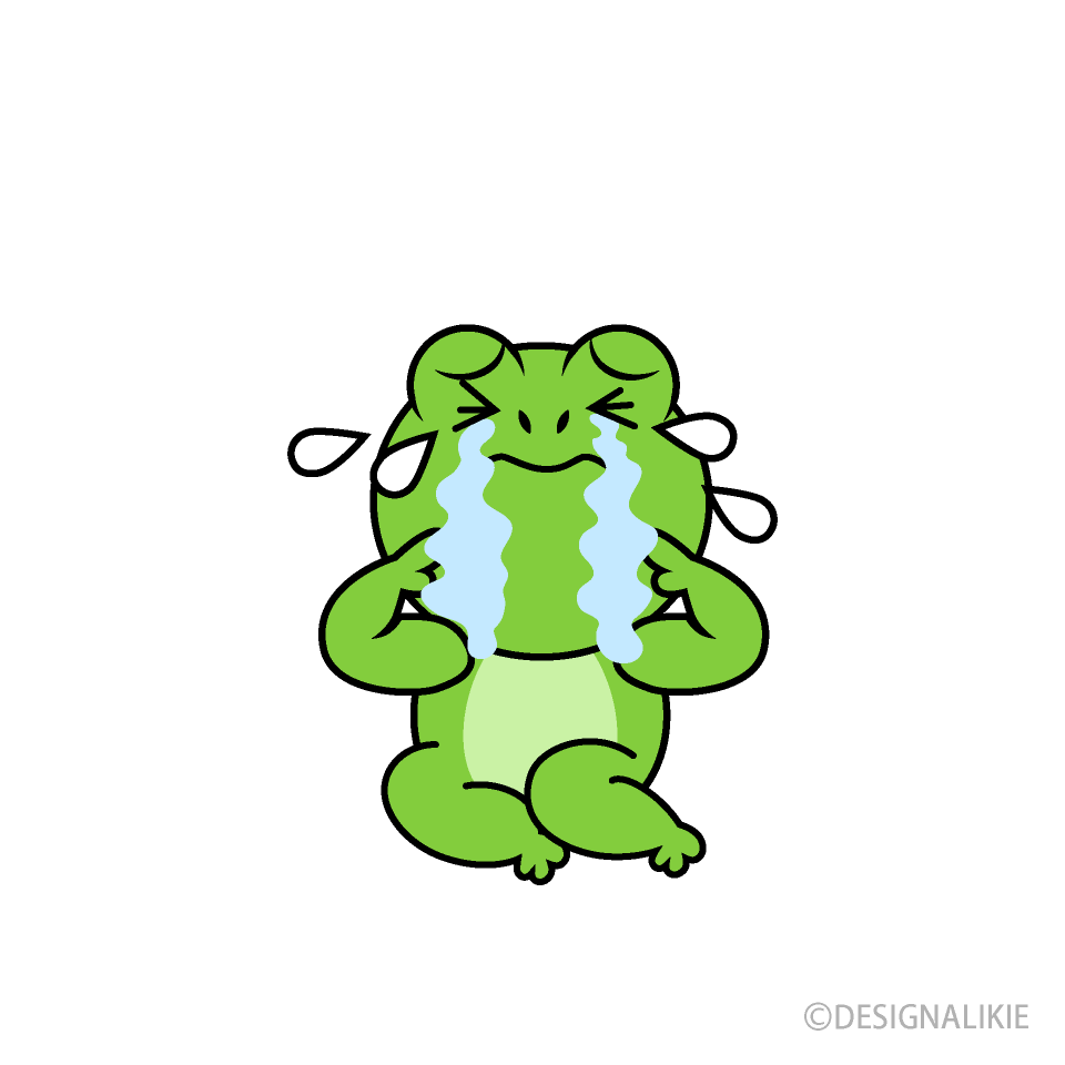 泣くカエルキャラ