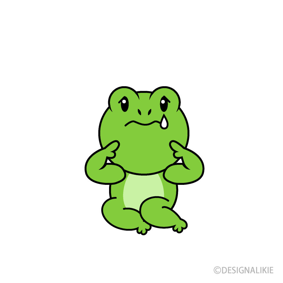 悲しいカエルキャラ