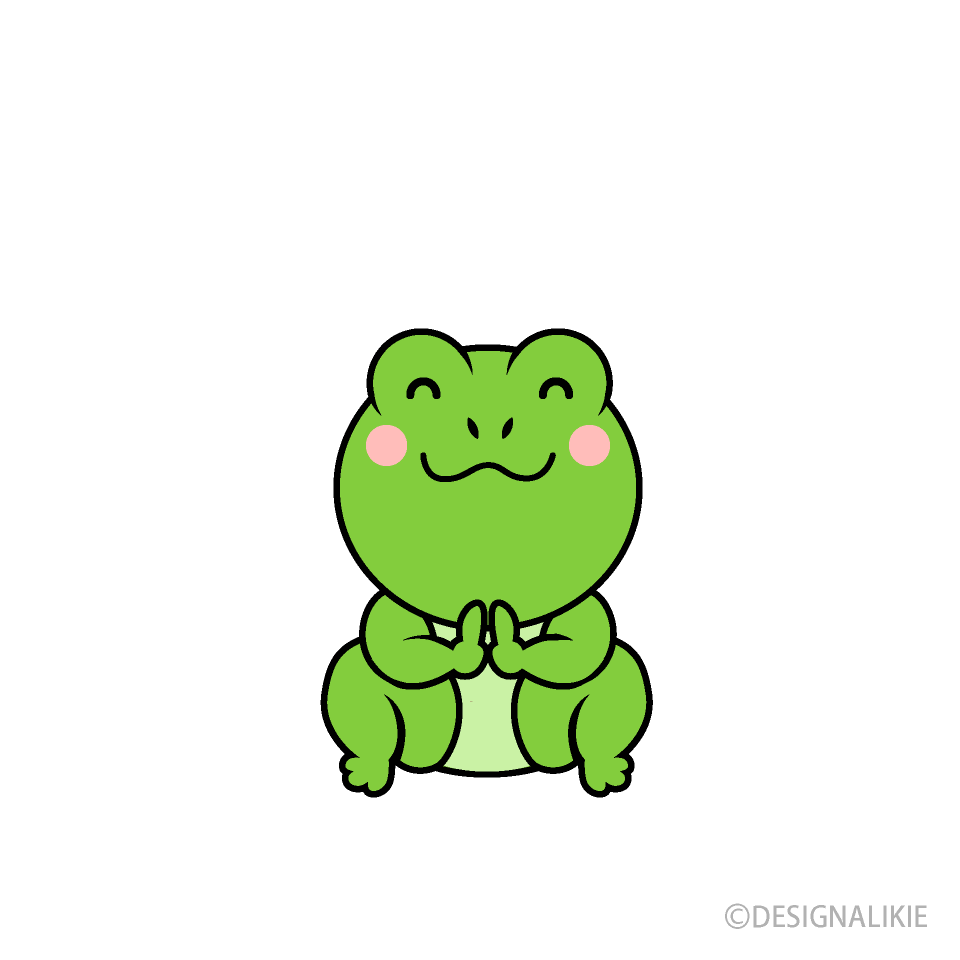 感謝するカエルキャラ