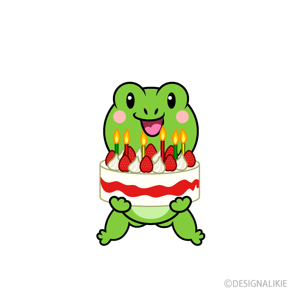 誕生日のカエルキャラ