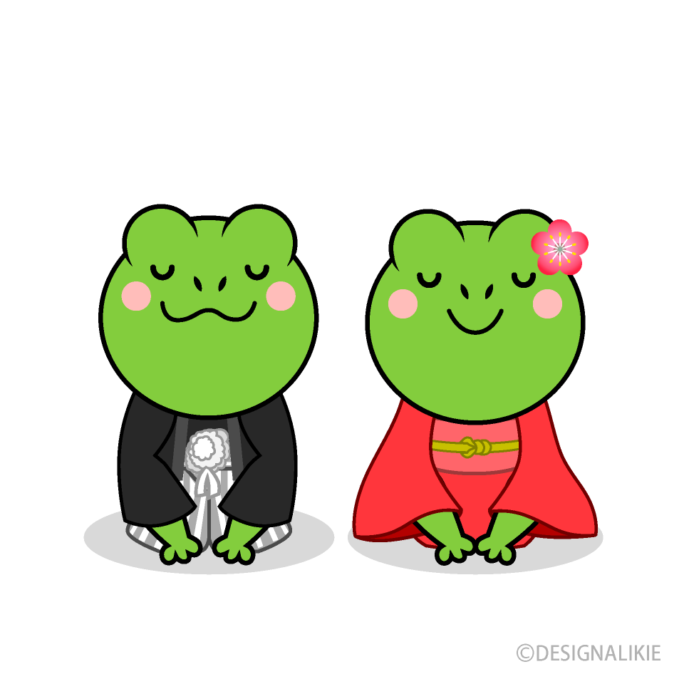 お正月のカエルキャラ