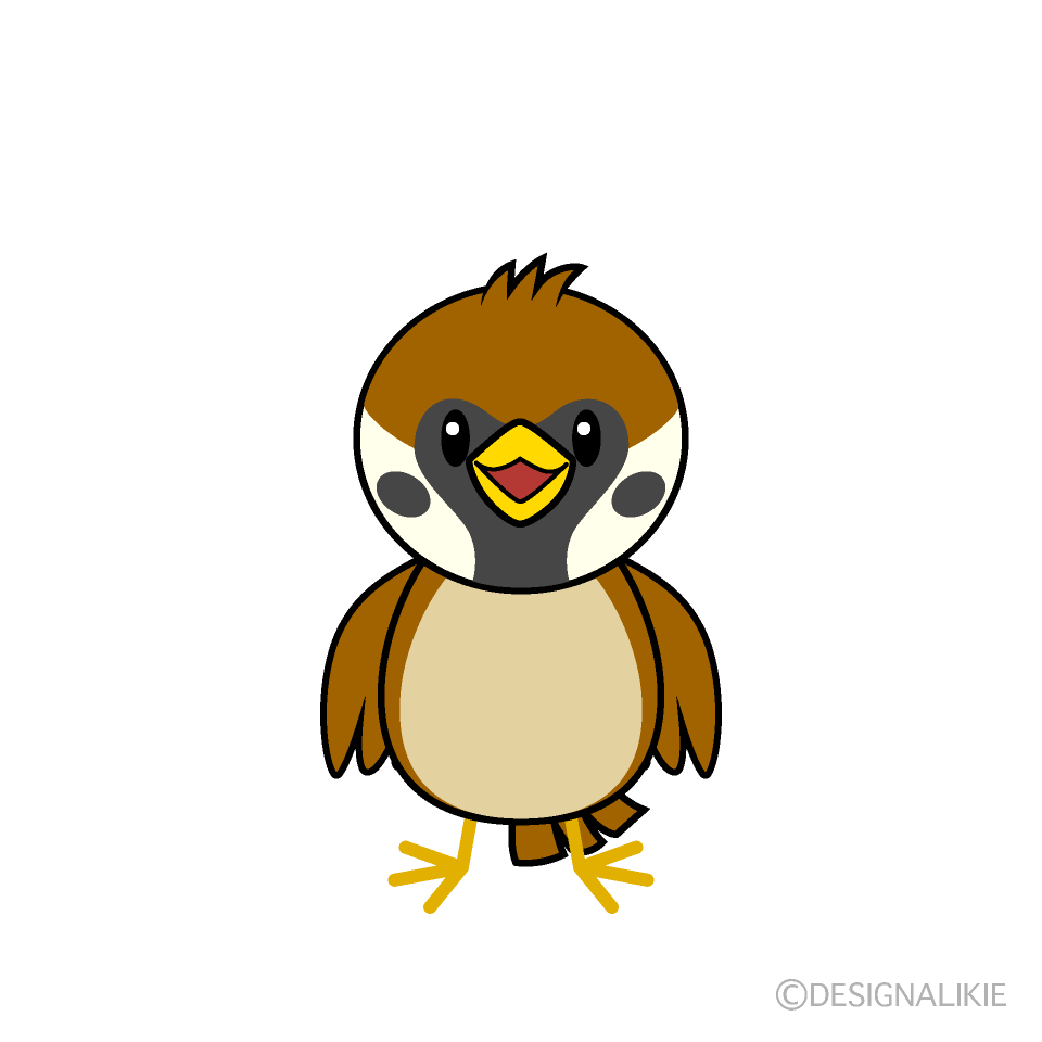 かわいいスズメキャラ