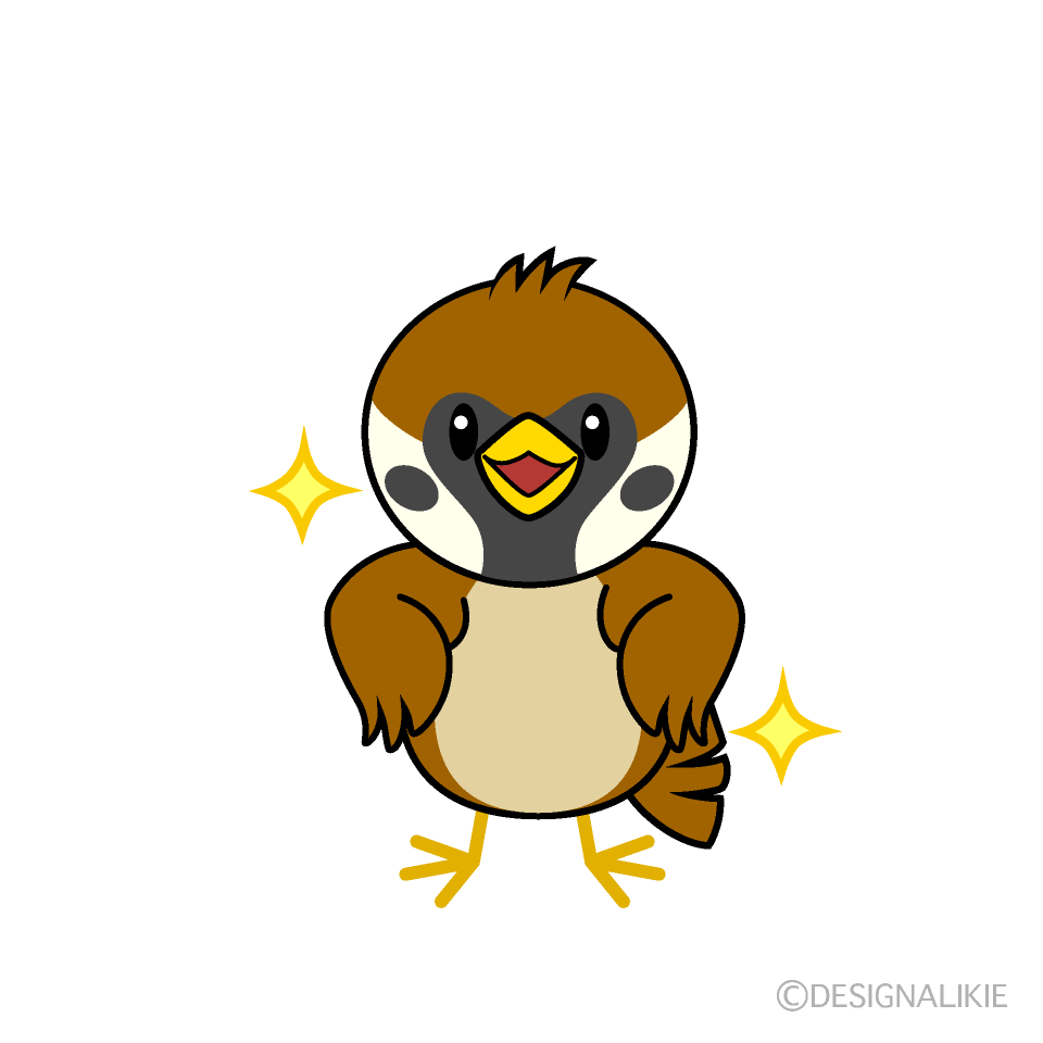 自信のスズメキャラ