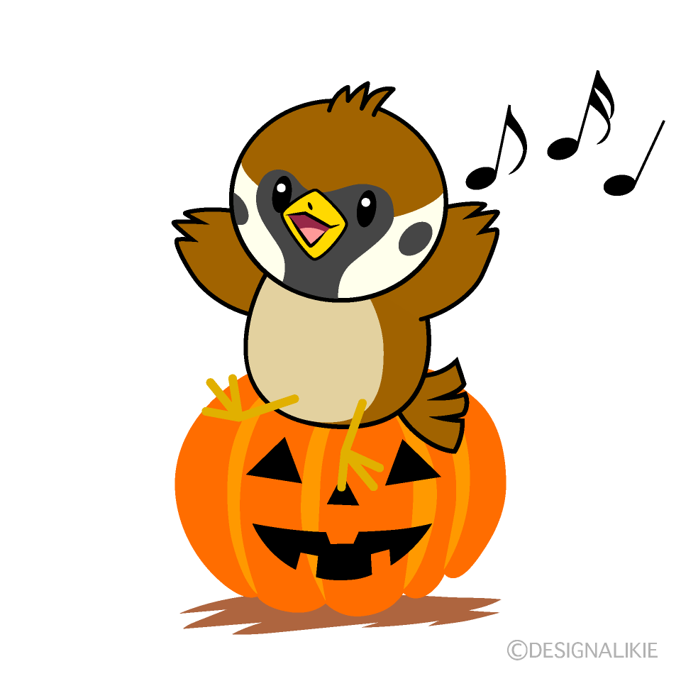 ハロウィンのスズメキャラ