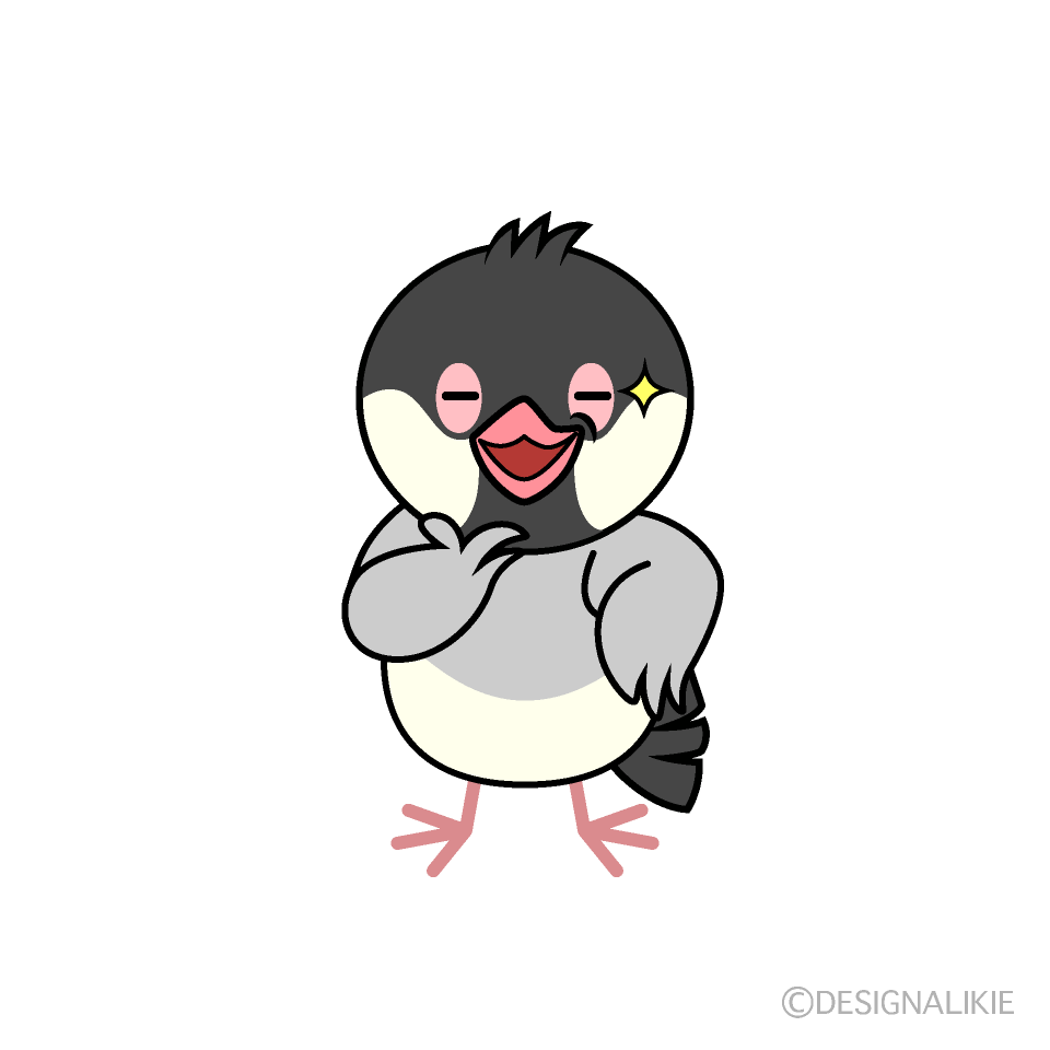 ニヤリ笑う文鳥キャラ