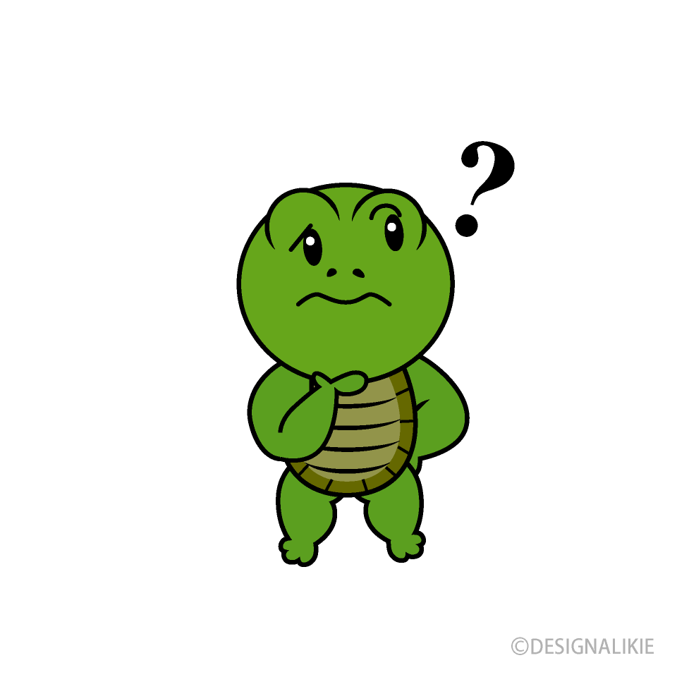 考えるカメキャラ