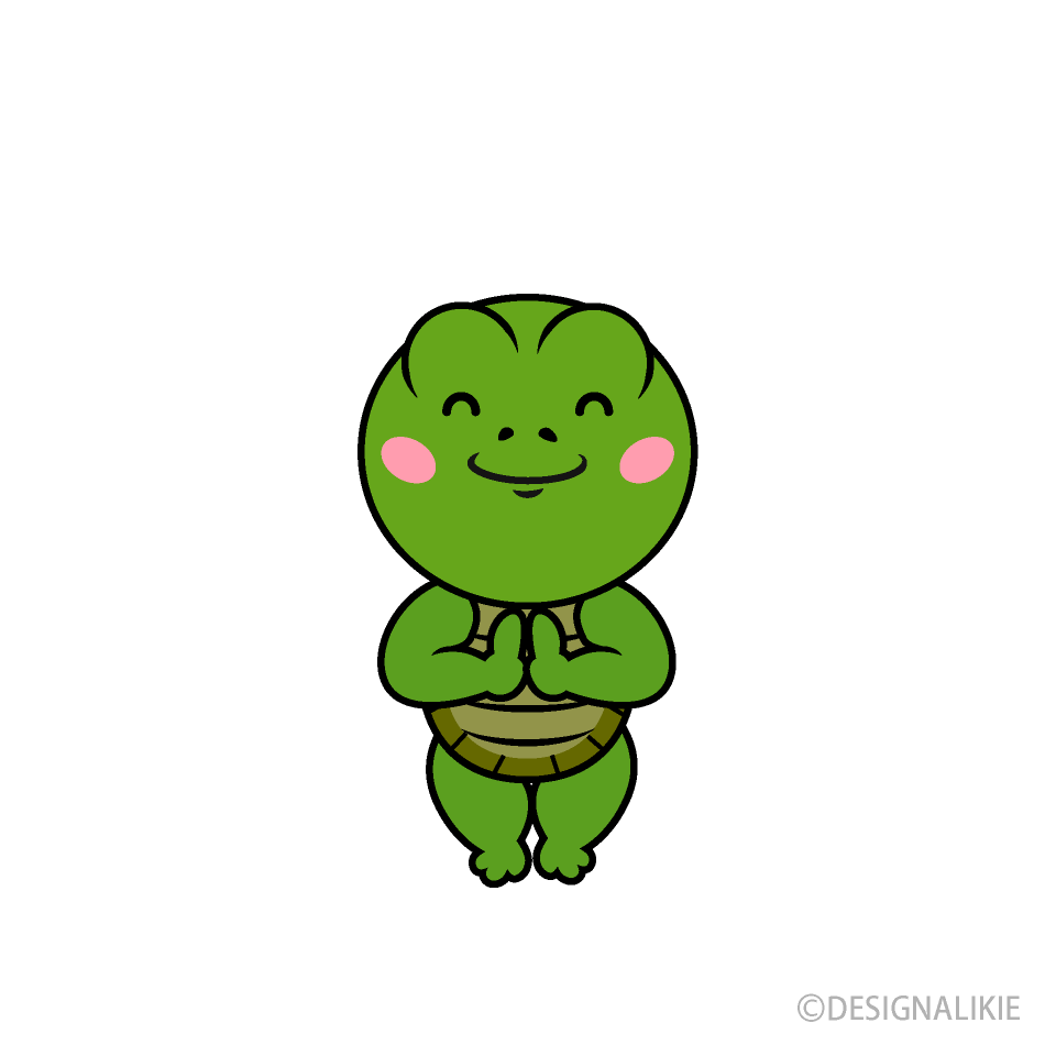感謝するカメキャラ